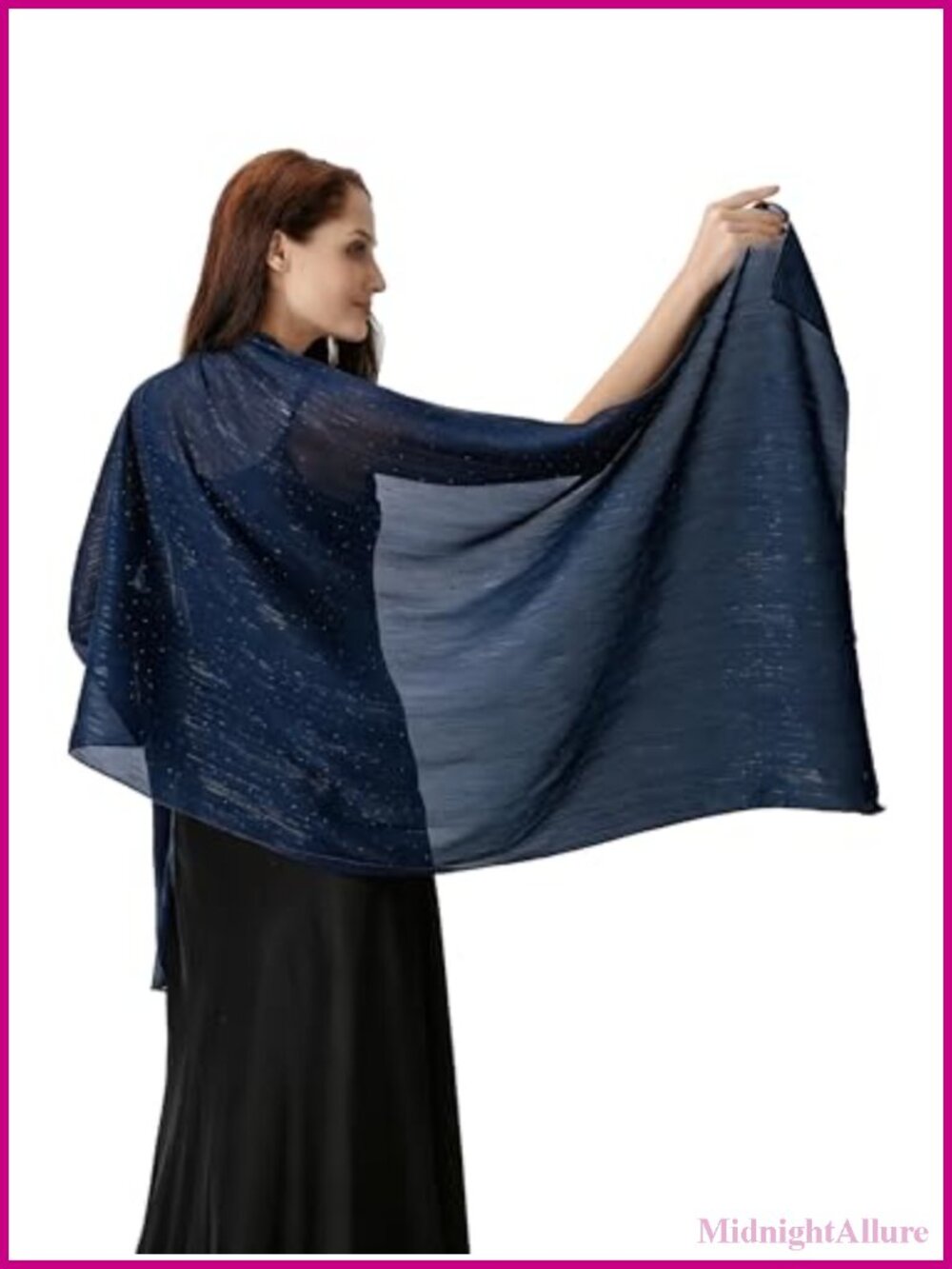 Chiffon Shawl Wrap Sheer Glitter Rhinestone Evening Cover Up